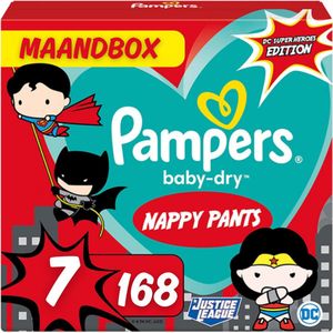 Pampers Baby Dry Nappy Pants Maat 7 - 168 Luierbroekjes Maandbox