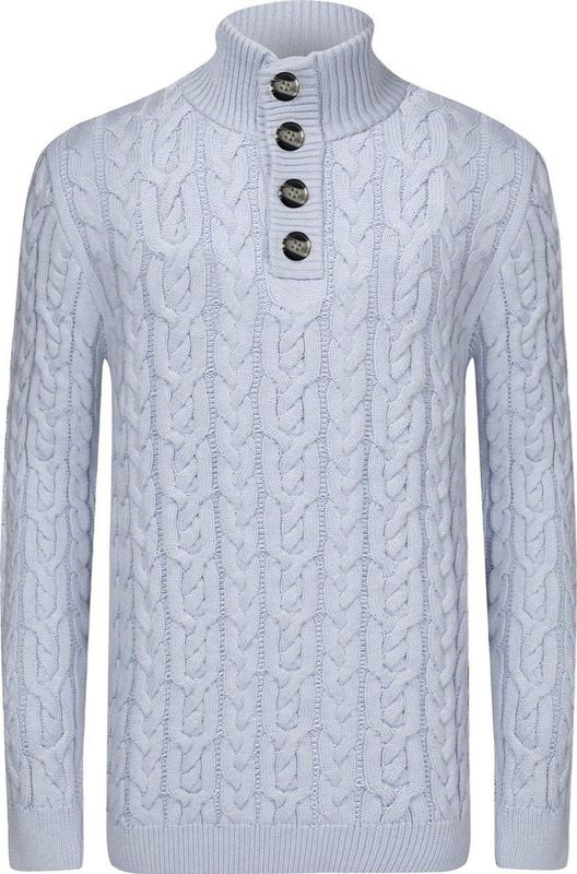 Jimmy Sanders - Sweater - Babyblauw - Heren - XL