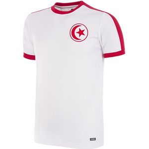 COPA - Tunesië 1980's Retro Voetbalshirt - Heren - Wit - XS