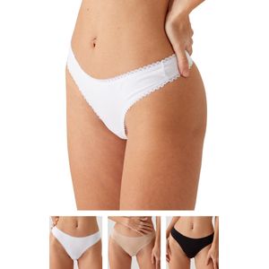 Viuma v223723 String - Katoenen Bikini Brief Ondergoed – Comfortabel – Set van 3