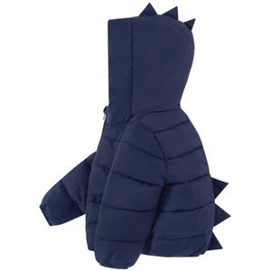 Leren Dinosaurus Winterjas voor Baby's met Capuchon, Thermo-Fleecevoering en Ritssluiting