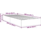 vidaXL - Bedframe - zonder - matras - 100x200 - cm - stof - donkergrijs