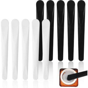 Cosmetische spatel 10 stuks - Voor mengen en monsternemen (zwart + wit)