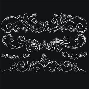 Bling strass steentjes stickers met bloemenpatroon voor kledingreparatie en decoratie, geschikt voor T-shirts, broeken en tassen, eenvoudig aan te brengen met hitte