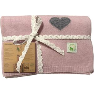 Unisex Merino Wol en Kasjmier Babydeken - 4 Seizoenen, 100 x 80 cm, Roze