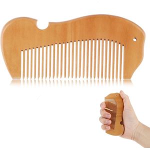 1 stuk - bevallingskam - geboortekam van hout - houten kam in visvorm - natuurlijke houten visvormige kam met gaten - natuurlijk houten haarkam voor ontspanning