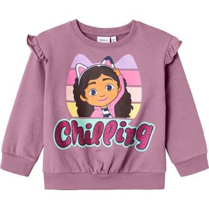 NAME IT NMFSANNE GABBY NREG SWEAT BRU SKY Meisjes Trui - Maat 98