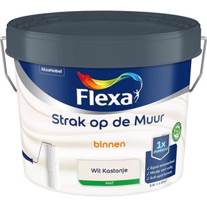 Flexa - Strak op de Muur Binnen Muurverf Mat - Wit Kastanje - Mengverf - 2.5 Liter
