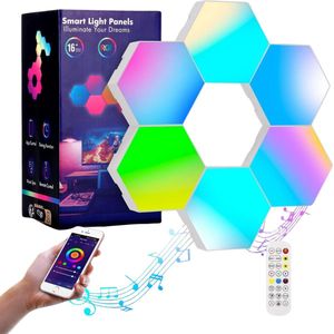 Hexagon LED-Licht - Zeshoekige LED-Lamp - Met Afstandsbediening - Intelligente Gaming-Decoratielamp
