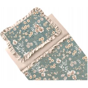 Katoenen Kinderbeddengoed 100x135 cm met Ruches - Groen