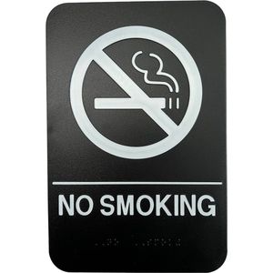 Kunstof Bordje NO SMOKING Zwart Weerbestendig - 23 x 15 cm