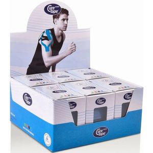 CureTape Sports 5 cm x 5 mtr Blauw - 6 pack cure tape - kinesiologie tape - water resistant sporttape - Gekozen door fysiotherapeuten