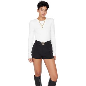Trendyol Super Mini Geweven Short Met Riem In Zwart Twoaw21Sr0078