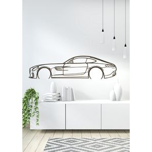 olivios design mercedes AMG GTS auto silhouet 118x34cm gemaakt van 4mm dik MDF zwart