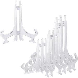 Acryl kaartenstandaard - 6 stuks, kunststof bordenstandaard - 3 maten, verstelbaar en transparant - 99 cm / 149 cm