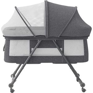 Gran Vida® - Babybed met Schommelfunctie - Inclusief Wielen en Muggennet - Opvouwbaar - Grijs