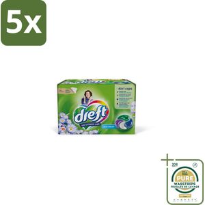 5 x Dreft - Wasmiddelcapsules - Blue Dreams - Frisse geurboost - 16 Wasbeurten - Grootverpakking - Wasmiddelcapsules - Wasmiddel - Wasmachine - Wasbeurt - Wasmiddel Voor Kleding
