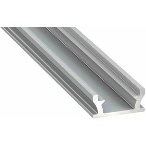 ZILVER ALUMINIUM PROFIEL TYPE T 1m + MELK LAMPENKAP