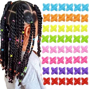 50 stuks haarkralen - kleurrijke haarkralen om te klemmen - haarpotkorrels voor vlechten - snoepkleurige dreadlock en haaraccessoires voor kinderen en vrouwen