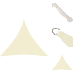 vidaXL Zonnezeil - Driehoekig - 6 x 6 x 6 m - Crème - PU-gecoat Oxford stof - Parasol