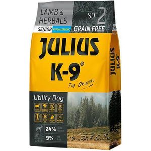 Julius K9 - Graanvrij en hypoallergeen hondenvoer - hondenbrokken op lam & aardappel basis - voor oudere honden - 10kg