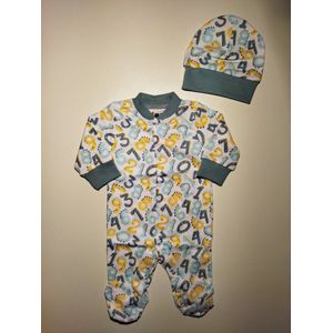 Nini - Boxpakje/Slaappakje/Pyjama/Onesie Floris - Met GRATIS Muts - Maat 62 - 2 t/m 4 maanden