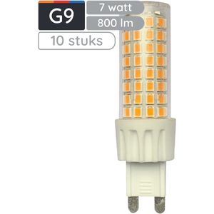 Avide G9 LED Insteeklamp 7W 220-240V - 6400K - 800lm - LED Lampjes Insteek - Daglicht wit - Vervangt 51W lamp - 10 stuks