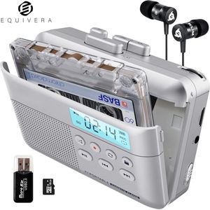 Equivera - Cassettespeler - Compact - Met Ingebouwde Speaker - Oplaadbare Batterij