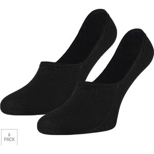 Bamboe Footies Dames 6-Pack - Zwart - Maat S/M - Zachte En Ademende Kousevoetjes Voor Dames