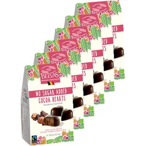 Belvas | Chocolade Harten | Hazelnoot Praline | 6 stuks | 6 x 100g