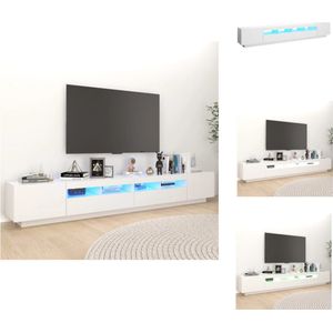 vidaXL Tv-meubel Hifi RGB LED-verlichting - 260 x 35 x 40 cm - wit - Kast