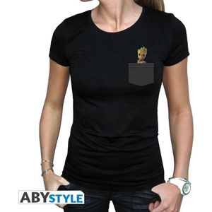 MARVEL - Tshirt Pocket Groot woman SS black - basic