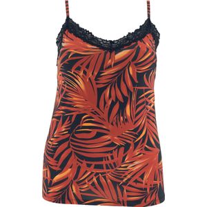 Guy de France - Top micro bedrukt - brique/marine - M