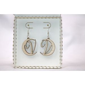 oorbellen alfabet Letter V