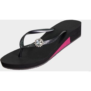 Uzurii Original Switch Mid Heel Dames Slippers Block Navy | Blauw | Kunststof | Maat 39/40