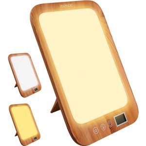Nince Daglichtlamp - 10.000 Lux - Lichttherapie Lamp UV-vrij - 3 Lichtkleuren & Timer - Lichttherapielamp tegen Winterdip - Daglichtlamp Hobby & Kantoor