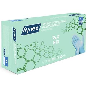 Hynex Biologisch Afbreekbare Nitril Handschoenen Blauw – Maat M – 100 Stuks – Poedervrij – Bio Degradable – Wegwerphandschoenen – Duurzaam