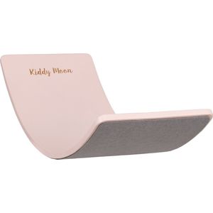 KiddyMoon Montessori Balance board boor kinderen - Houten speelgoed voor lichaamscoördinatie - Balanceren voor Baby's - Ontwikkeling - Glijbaan peuter - Vilt Roze