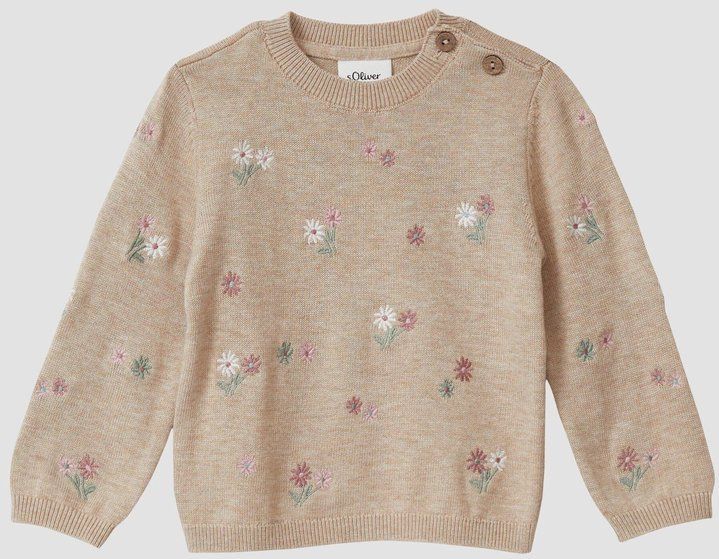 s.Oliver - Gebreide Trui - Met Bloemen Geborduurd