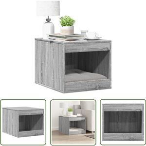 The Living Store Kattenbakkast 47x59x42 cm bewerkt hout grijs sonoma eikenkleur - Kattenbakkast - Kattenhok - Kattenmeubel - Kattenspullen - Kattenaccessoires