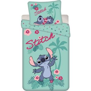 Disney - Lilo & Stitch - Dekbedovertrek - Groen - Eenpersoons - 140 x 200 cm / 70 x 90 cm - Katoen