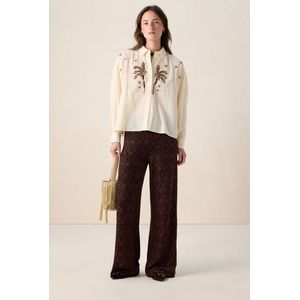 Sissy-Boy - Donkerrode jacquard broek met schelpen