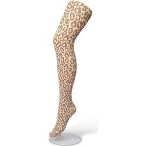 Bonnie Doon Dames Panterprint Panty 100 Denier Zalm maat S/M - Chique Panty - Leopard Dessin - Brede Boord - Comfort - Panter Print - Jaguar - Dieren Print - Jaguar Tights - Feestelijk - Licht Roze - Almost Apricot - BP211904.116