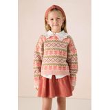 Sissy-Boy - Jacquard Trui - Roze - Met Bloemenprint