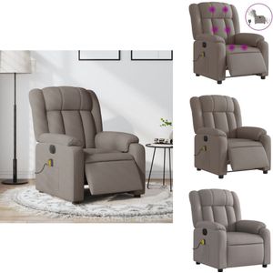 vidaXL Elektrisch Verstelbare Massagestoel - Elektrisch Verstelbare Massagestoelen - Elektrische Massagestoel - Massagestoel - Massagestoel elektrisch verstelbaar stof taupe