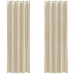 vidaXL - Blackout - Gordijnen - met - Oogjes - 2 - stuks - Crème - Velours