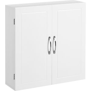 Signature Home Medicijnkastje - BadkamerKast met 2 verstelbare planken - wandkast met 2 deuren - Scandinavische stijl - mat wit - 60x18x60 cm