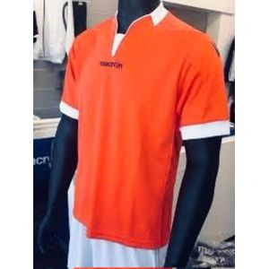 Sportshirt/Voetbalshirt heren, korte mouw, Macron, Oranje/Wit, maat L