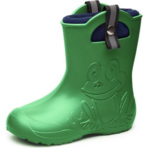 Ladeheid Kinder Regenlaarzen – Lichtgewicht Rubberen – Laarzen – Thermovoering – Meisjes – Jongens – Antislip – Regenlaarzen – Kinder – Smaragdgroen – 34/35 - LA-CA-Frog245