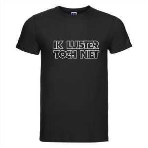 Ik luister toch niet T-shirt - 100% Katoen - Maat XS - Classic Fit - Zwart